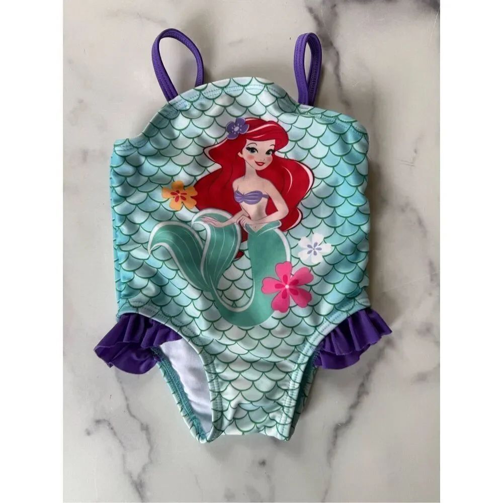 Disney princess Ariel The Little Mermaid one piece swimming suit princess bathin